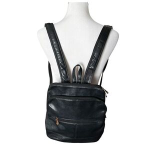 Le Donne Black Leather Riverwalk Women's Backpack 9874